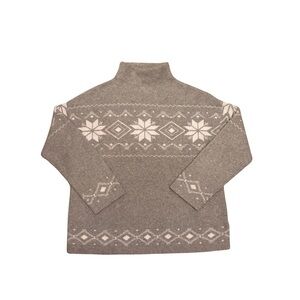 Christian Siriano Gray and White Turtleneck Sweater